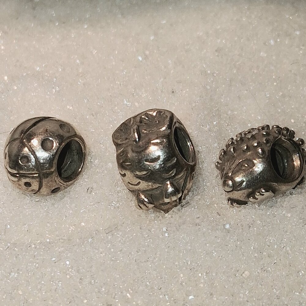 Authentic Pandora Retired Animal Charms - Set of 3 - Used
